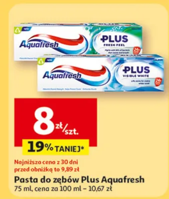 Pasta do zębów Plus Aquafresh promocja w Auchan
