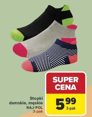 Stopki damskie, męskie 3-pak promocja w Carrefour