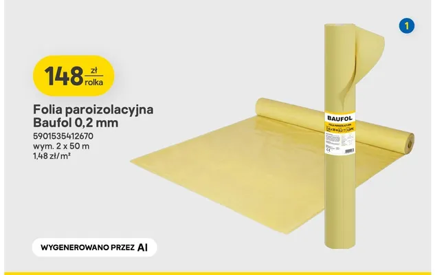 Folia paroizolacyjna Baufol 0,2 mm promocja w Castorama