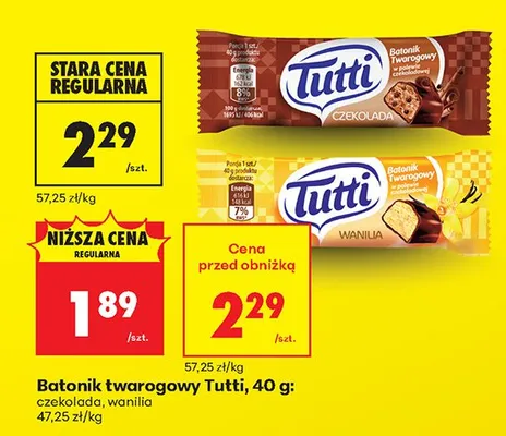Batonik twarogowy Tutti czekolada promocja w Biedronka