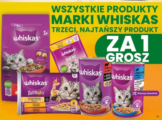 Karma dla kota Whiskas z tuńczykiem w galaretce promocja w Dino