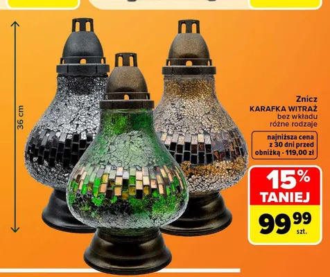 Znicz Karafka Witraż bez wkładu promocja w Carrefour