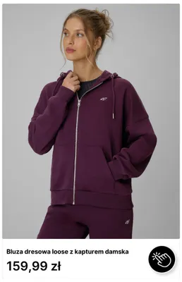 Bluza dresowa loose z kapturem damska 4F promocja w 4F