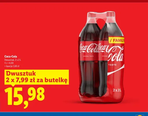 Napój gazowany Coca-Cola Original Taste 2-pak promocja w Lidl