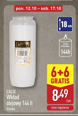 Wkład olejowy 144 h Calix promocja w Aldi