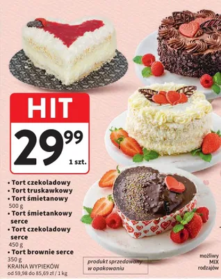 Tort brownie serce Kraina Wypieków promocja w Intermarche
