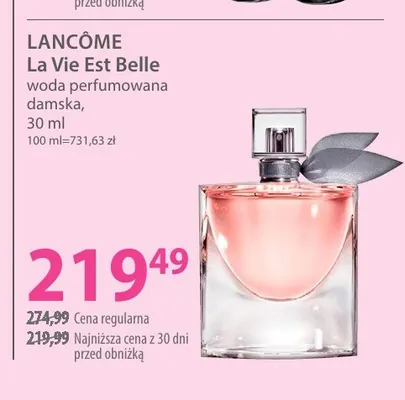 Woda perfumowana damska La Vie Est Belle Lancôme promocja w Hebe