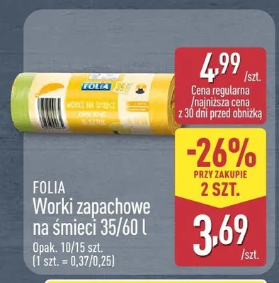 Worki zapachowe na śmieci 35/60l promocja w Aldi