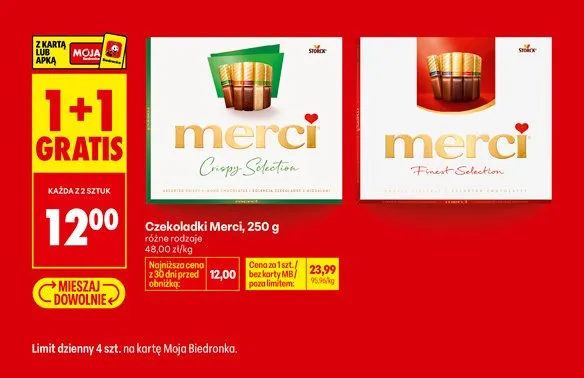 Czekoladki Merci Crispy Selection promocja w Biedronka