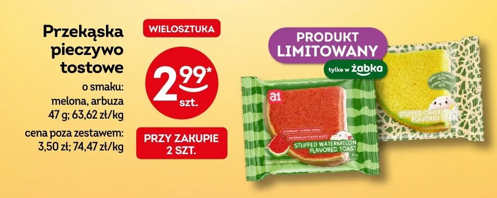 Przekąska pieczywo tostowe o smaku arbuza promocja w Żabka