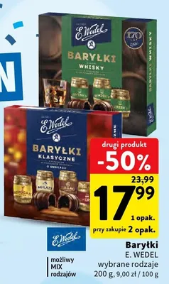 Baryłki whisky i Baryłki klasyczne wybrane rodzaje promocja w Intermarche