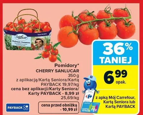 Pomidory cherry promocja w Carrefour