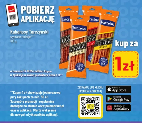 Kabanosy Exclusive serowe Tarczyński promocja w POLOmarket