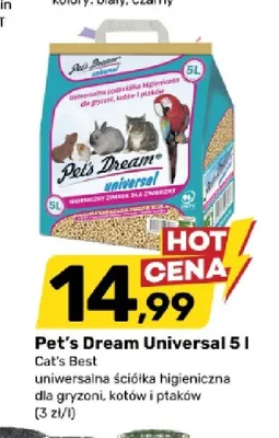 Pet's Dream Universal 5l Cat's Best uniwersalna ściółka higieniczna dla gryzoni, kotów i ptaków promocja w Bricomarche