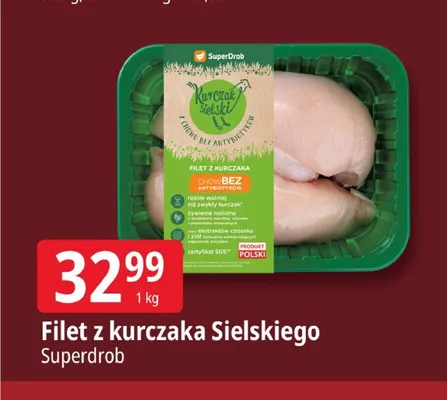 Filet z kurczaka Sielskiego Superdrob promocja w Leclerc