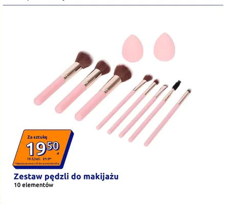 Zestaw pędzli do makijażu promocja w Action