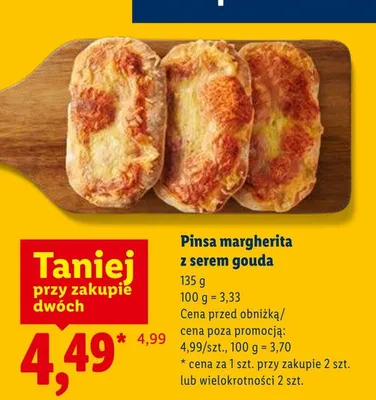 Pinsa margherita z serem gouda Lidl promocja w Lidl