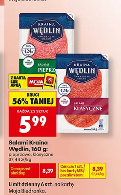 Salami Kraina Wędlin pieprzowe promocja w Biedronka
