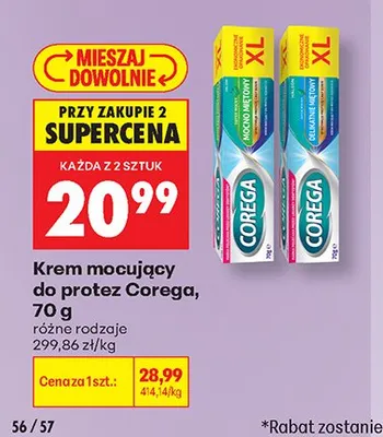 Krem mocujący do protez Corega Delikatnie Miętowy promocja w Biedronka