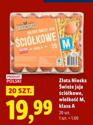 Świeże jaja ściółkowe, wielkość M, klasa A promocja w Lidl