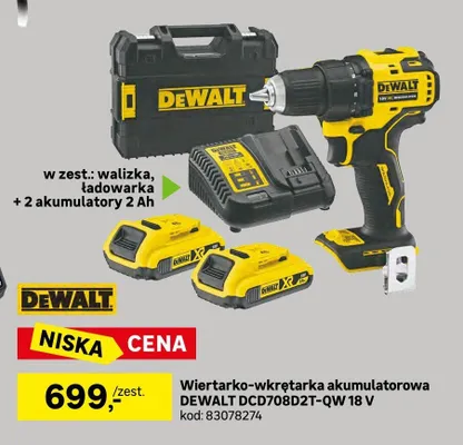 Wiertarko-wkrętarka akumulatorowa DeWalt DCD708D2T-QW promocja w Leroy Merlin