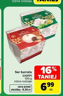 Ser burrata Cioffi promocja w Carrefour
