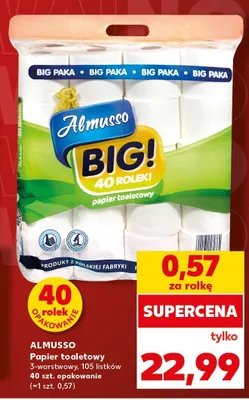 Papier toaletowy Almusso BIG! 40-pak promocja w Kaufland