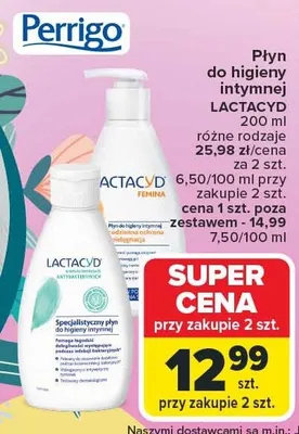 Płyn do higieny intymnej Lactacyd różne rodzaje promocja w Carrefour