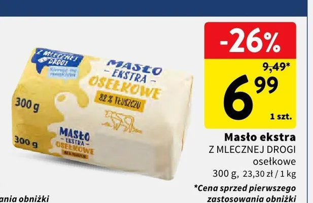 Masło ekstra osełkowe promocja w Intermarche