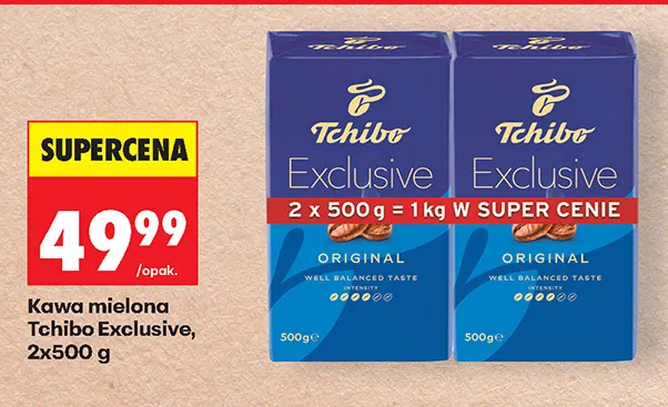 Kawa mielona Tchibo Exclusive 2-pak 500 g promocja w Biedronka
