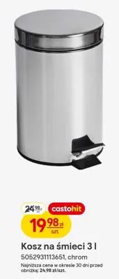 Kosz na śmieci 3l chrom promocja w Castorama