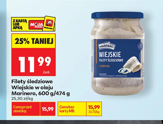 Filety śledziowe Wiejskie w oleju Marinero promocja w Biedronka