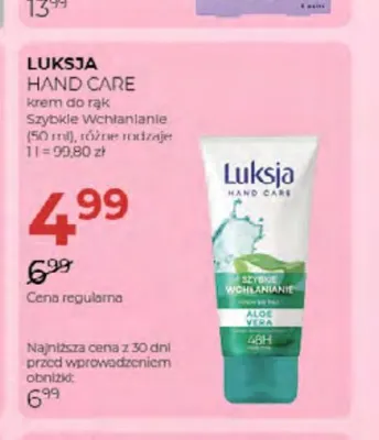 Krem do rąk Hand Care Szybkie Wchłanianie Luksja promocja w Drogerie Jawa