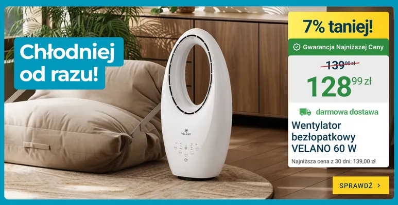 Wentylator bezłopatkowy VELANO 60W promocja w ERLI