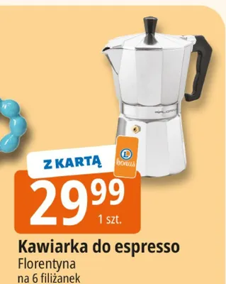 Kawiarka do espresso Florentyna na 6 filiżanek promocja w Leclerc