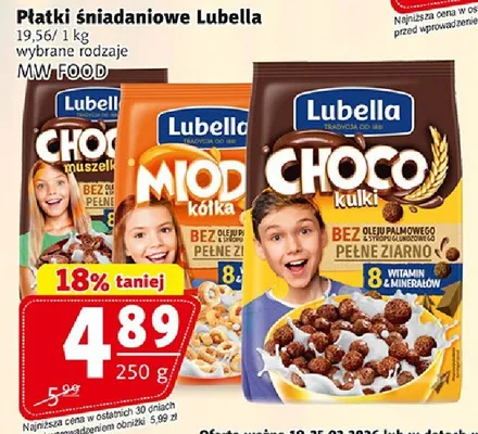 Płatki śniadaniowe Lubella promocja w Prim Market