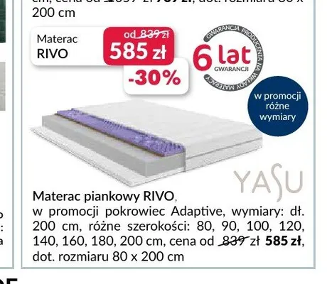 Materac piankowy RIVO promocja w Salony Agata