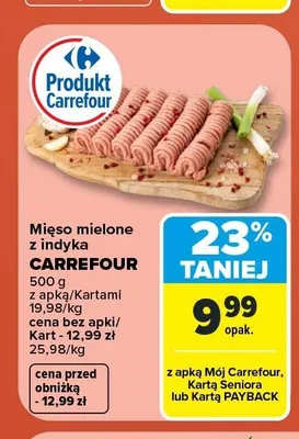 Mięso mielone z indyka Carrefour promocja w Carrefour Market