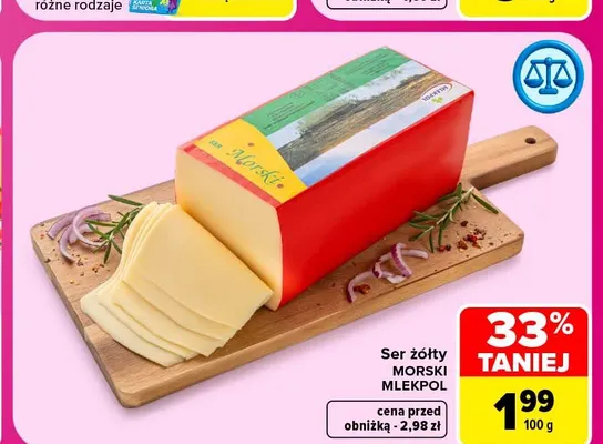 Ser żółty morski Mlekpol promocja w Carrefour Market