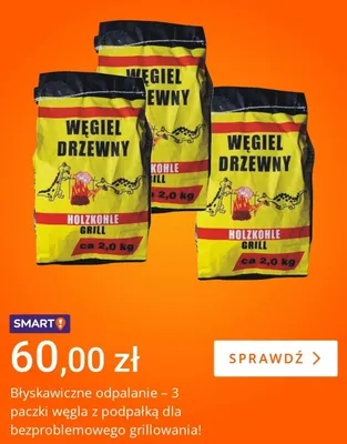 Węgiel drzewny z podpałką 3-pak promocja w Allegro
