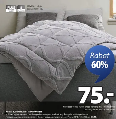 Kołdra z "barankiem" MIDTRONDEN promocja w Jysk