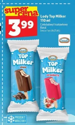 Lody Top Milker truskawkowe Koral promocja w TOPAZ