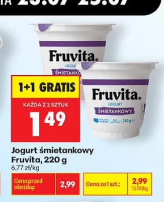 Jogurt śmietankowy Fruvita promocja w Biedronka