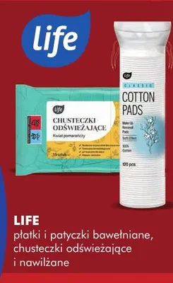 Płatki, patyczki bawełniane i chusteczki Life promocja w Super-Pharm