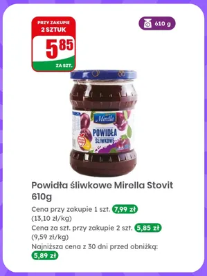 Powidła śliwkowe Mirella Stovit promocja w Dino