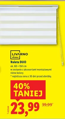 Roleta DUO 60x150 cm promocja w Lidl