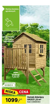 Domek dziecięcy grześ 1,22 m² promocja w Leroy Merlin