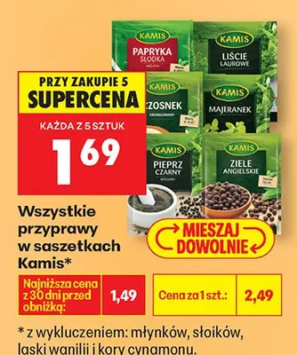 Przyprawy w saszetkach promocja w Biedronka