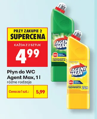 Płyn do WC Agent Max promocja w Biedronka