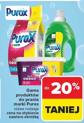 Gama produktów do prania marki Purox promocja w Carrefour Market
